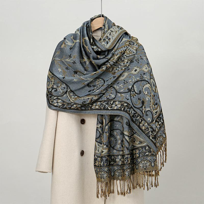 Luxury Brand Autumn Cashmere Pashmina Shawl Lady Wrap Warm Winter Scarves Design Print Female Foulard Cotton Stoles Scarf
