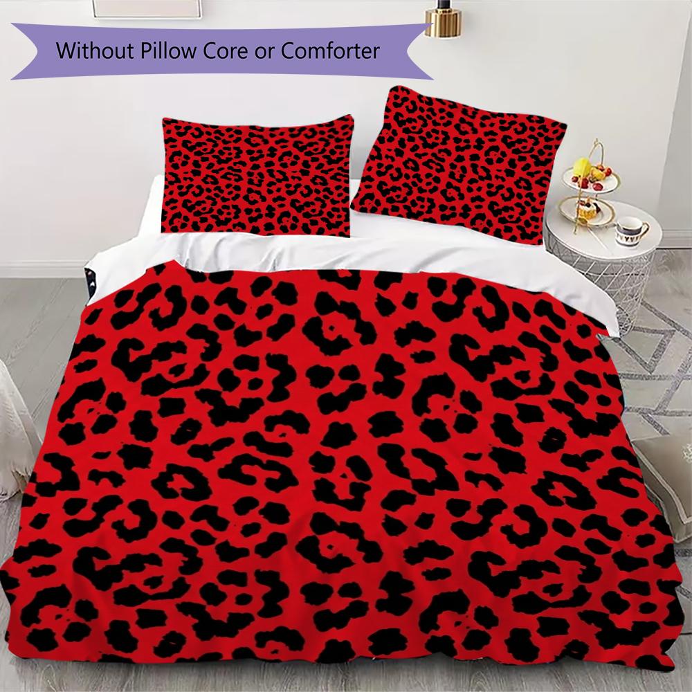 

Red&Black Pattern Bedding uilt Set uilt Cover Pillowcase Home Decoration Birthday Gift (1 * duvet cover + 2 * pillowcase without core)34 135x200cm