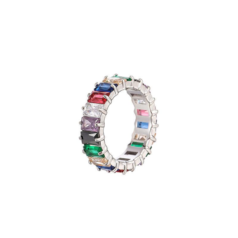 Accessories Personality Advanced Sense Index Finger Ring Color Ring Women'S Fashion Color Zircon Ring