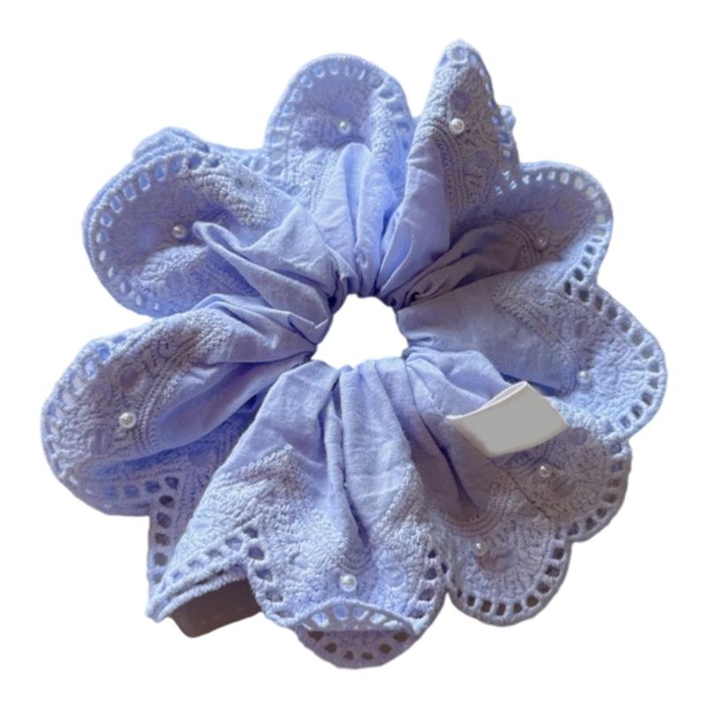 Elegant Lace Scrunchie Hair Tie Soft Fabric Hair Accessory For Women Girls Daily Party Wedding Casual Prom Occasion