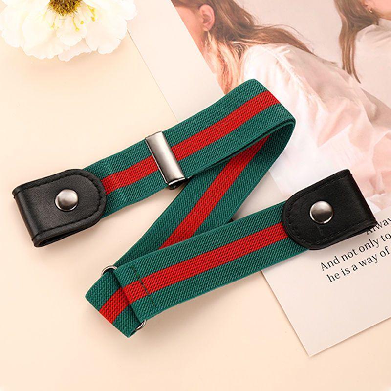 

Women s Denim Pants Elastic and Waisted Handy Gadget Belt Waist Circumference Big Change Small Waist of Trousers Tightening Handy Gadget New Arrival Ordinary Green red -3 All yards