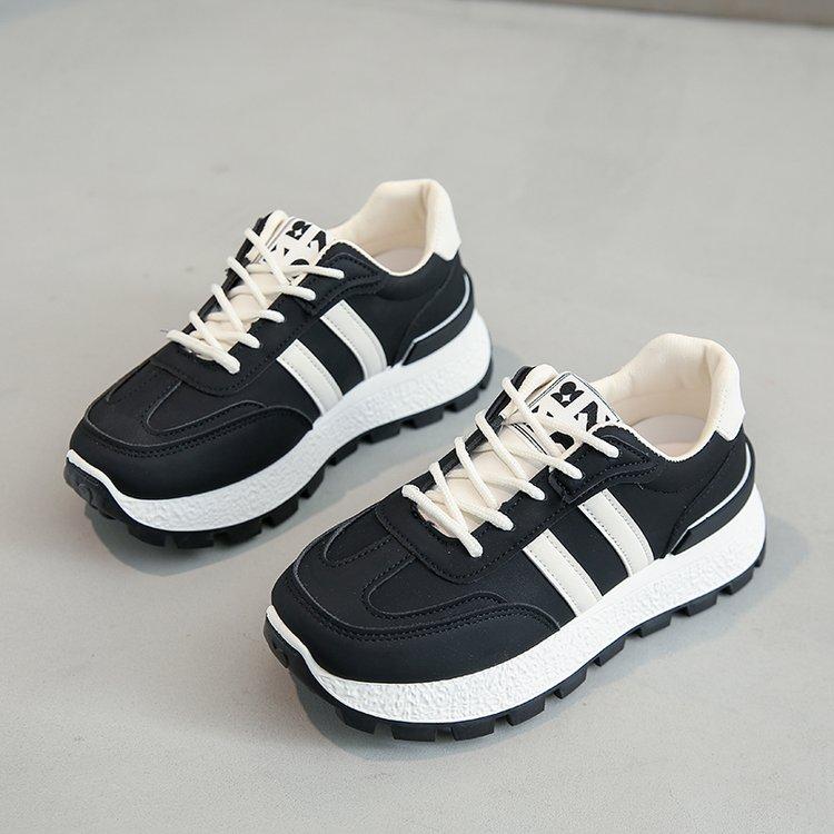 Women Platform Shoes Spring Autumn Casual Patchwork Leather Sneakers Girls Thick Bottom Vulcanised Shoes Ladies Chaussure Femme