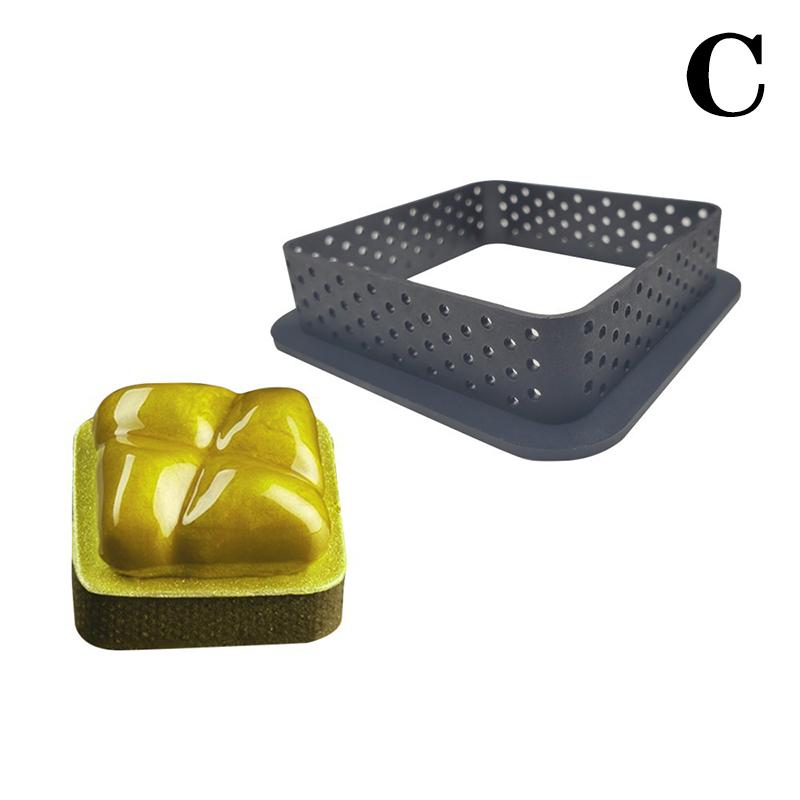 1pcs Perforated Plastic Tart Ring Circle DIY French Fruit Mousse Cake Dessert Molds Cutter For Kitchen Pastry Decorating Tool