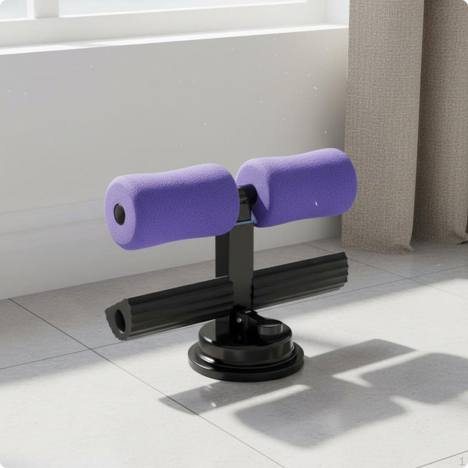 Suction Cup Sit up Bar Foam Padded Foot Holder Abdominal Workout Purple Double Purple Double Bar