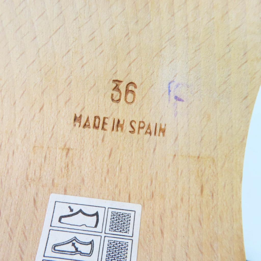 Hermes Sandals Fool Toe Canvas Wood Navy Canvas Women 36 Used