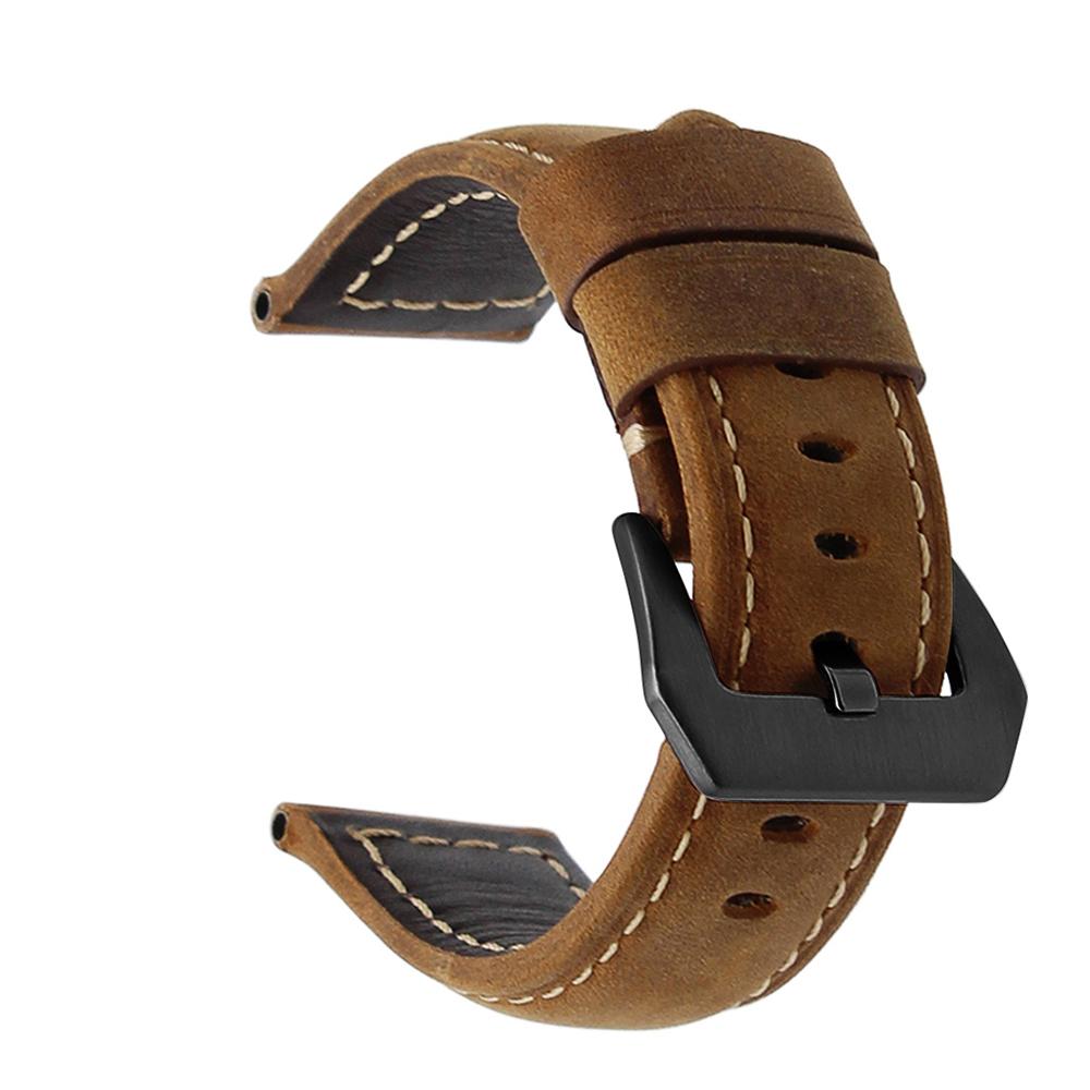 Premium leather Watch Band for Men Women 22mm 24mm 26mm Crazy-Horse leather Watch Strap Replacement Belt bracelet