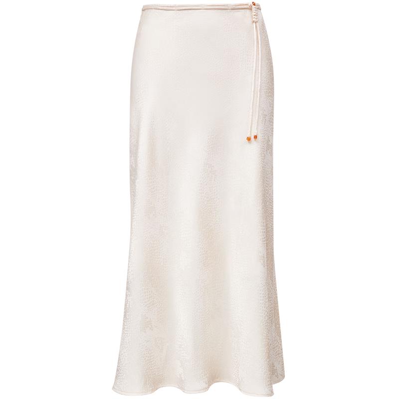 VEROMODA Women's High-Waist A-Line Jacquard Midi Skirt