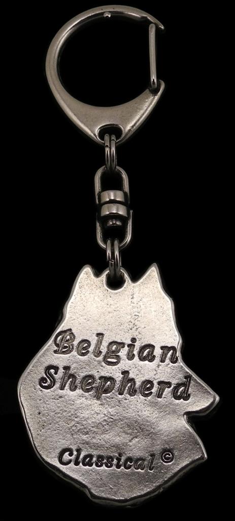 Belgischer Schäferhund, Belgischer Schäferhund - Versilberter Schlüsselanhänger mit Hund, Handtaschen-Deko, Rucksack-Anhänger der Marke Art-Dog