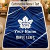 Flannel BlanketToronto Maple Leafs Custom Name Text Personalized Soft Warm Throw Blanket Home Decor Gift