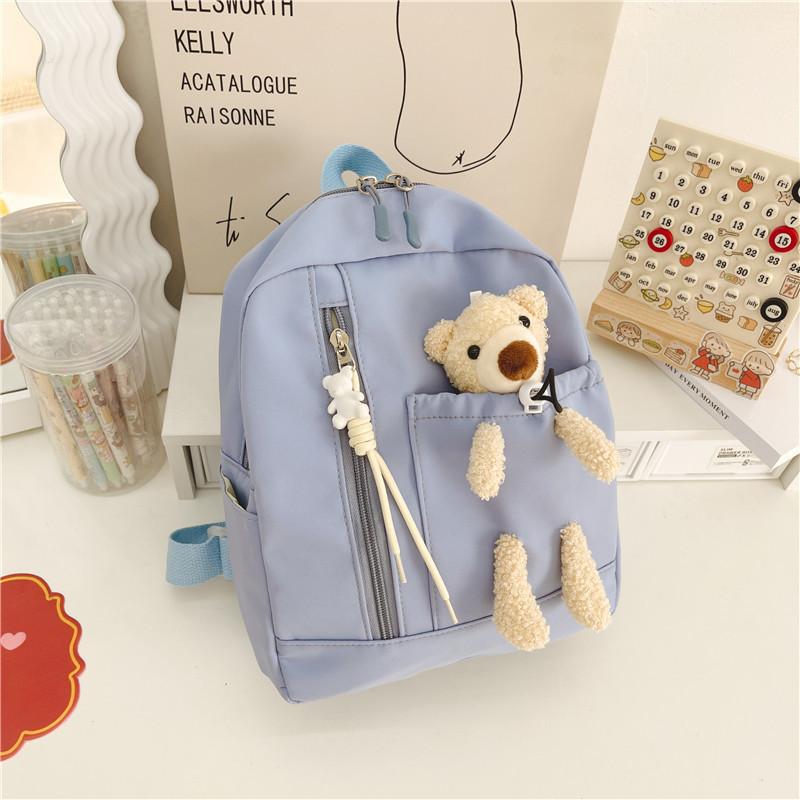 Adorable Cartoon Bear Kids Backpack Cute Nylon Breathable School Bag For Toddlers