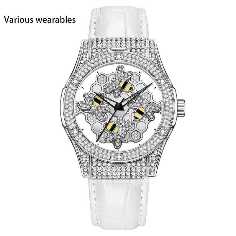 

Время приходит и уходит, вращающиеся часы с бриллиантами для женщин, кварцевые часы