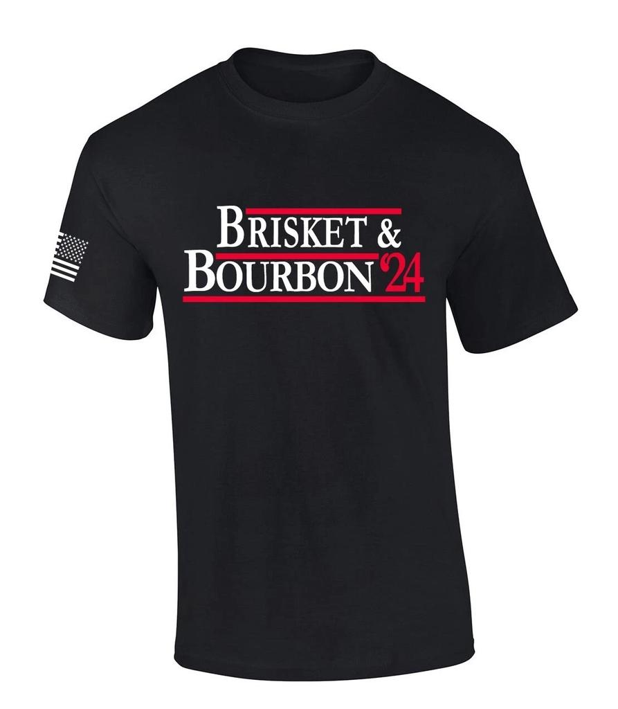 Mens Funny TShirt Brisket & Bourbon 2024 Short Sleeve T-Shirt