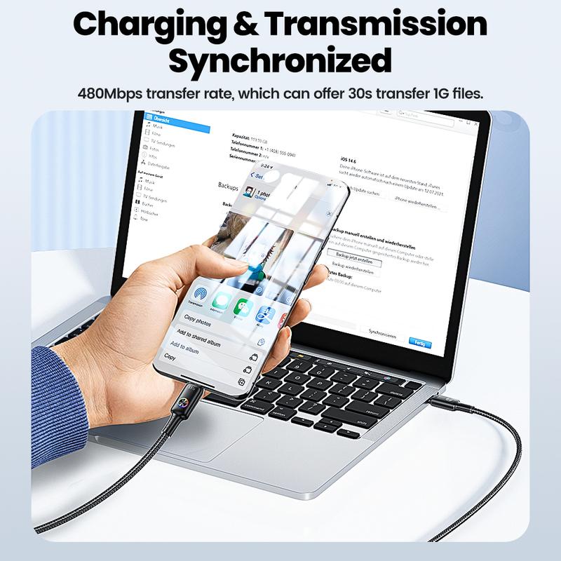 Toocki LED Light USB C to Type C Cable for iPhone 15 Pro Samsung 1/2/3/5Pack TPE 100W Fast Charging USB C Data Cord for Oneplus