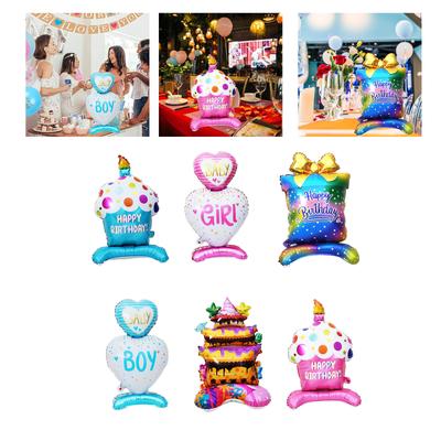 Cartoon Balloons Aluminium Film Base Standing Balloons Kids Happy Birthday Party Decoration Props