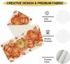 Fall Pumpkin Maple Leaves Linen Table Runner Holiday Party Decor Washable Kitchen Dining Table Runner Autumn Decorations