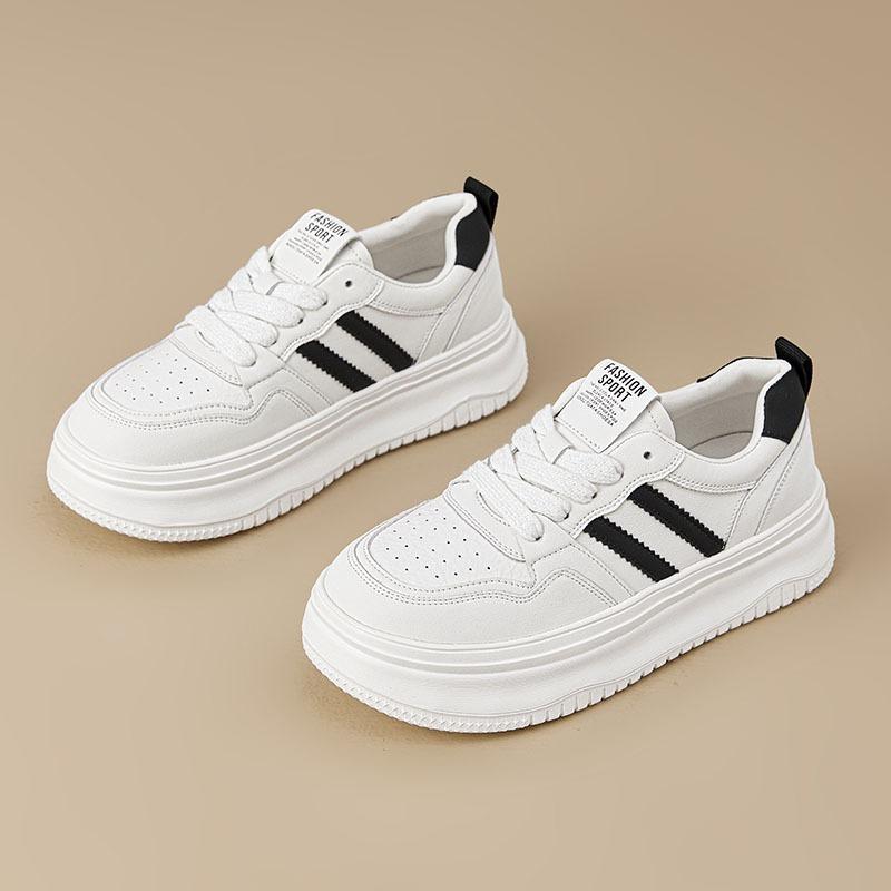 Leather platform white shoes children's shoes versatile mesh breathable sports shoes summer new casual shoes board shoes