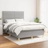 VidaXL Divan Bed with Mattress Light Grey 140x190cm Fabric - Model 3142489