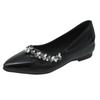 Rhinestone Pointed Flat Bottom Soft Sole Spring 2025 New Inner Height Increase Banquet Shallow Mouth Temperament Elegant Single Shoes