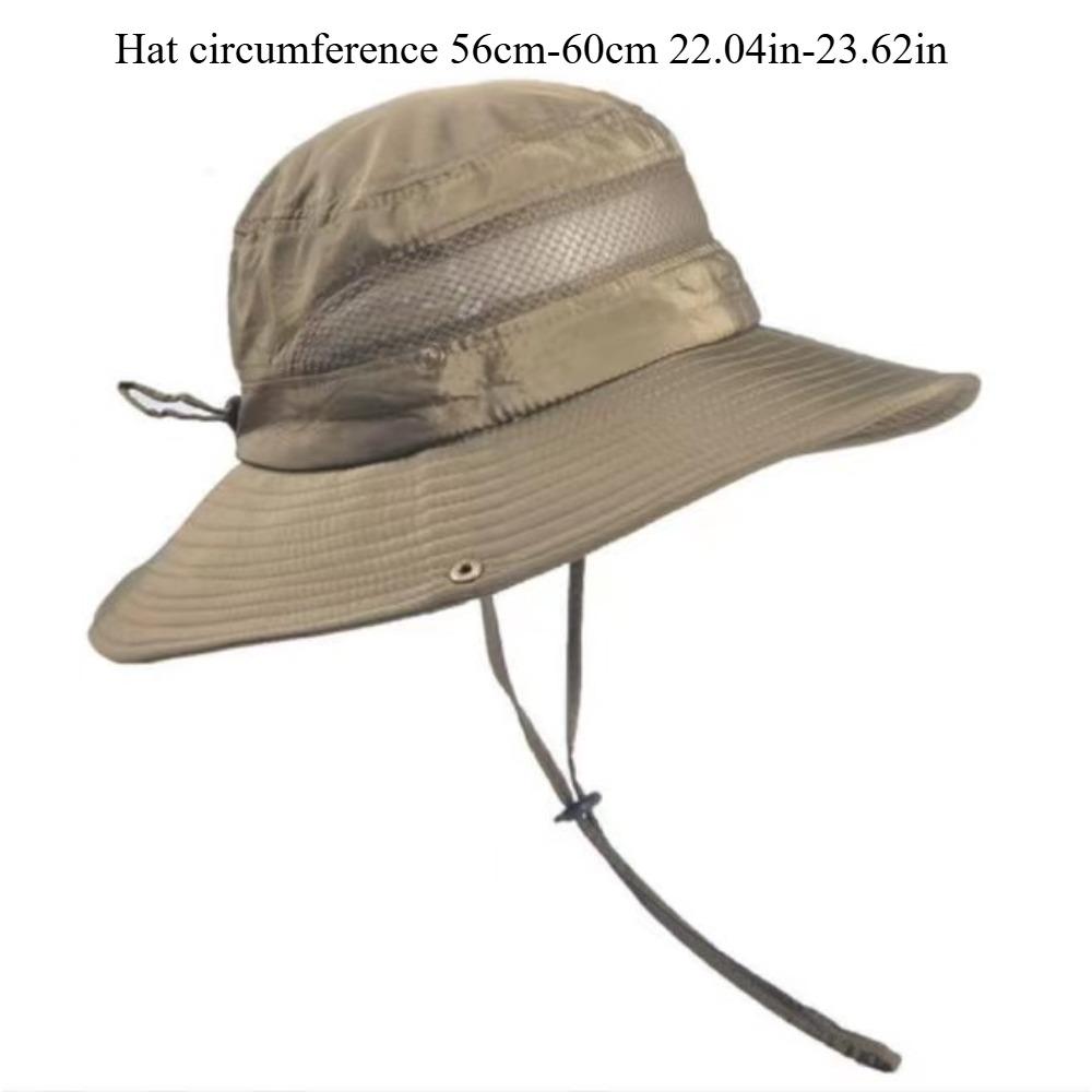 Mens Bucket Hat Summer Breathable Sun Hat with Large Brim Outdoor Fishing Hat UV Protection Face Cover Cycling Cap