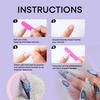 1 Set Almond False Nails Full Cover Stick on Nails 3D Flower Press On Nails French Artificial Nails Manicures Supplies
