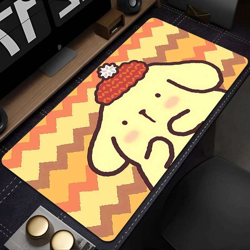 Mouse Pad Yellow Bread Dog Cartoon Mousepad PC Ppompompurin Gamer Cabinet Keyboard Rug Laptop Anime Kawaii XXL Desk Mat