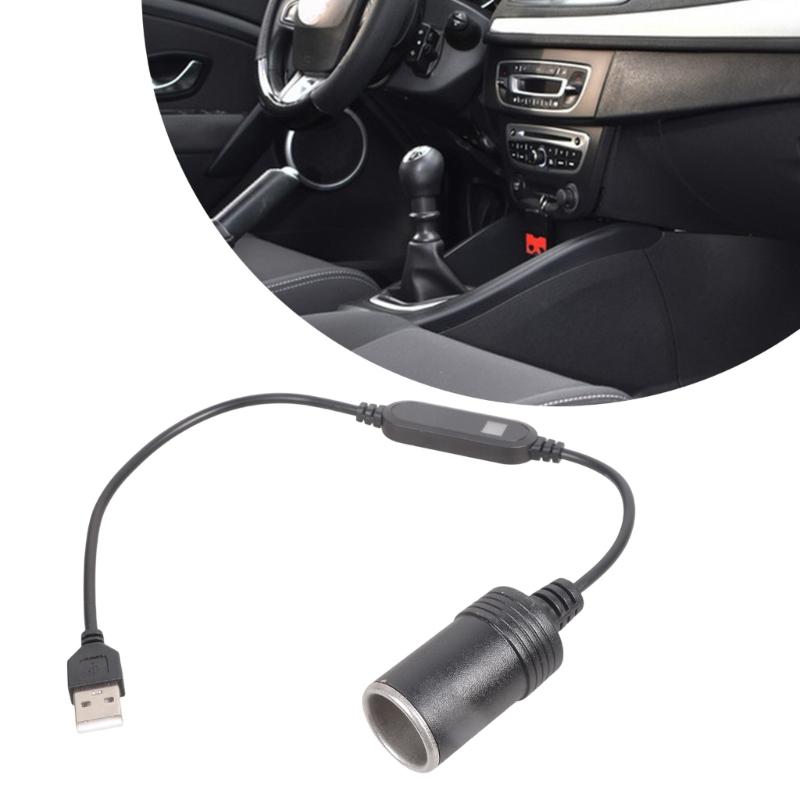 USB 5V To 5/9/12V Power Converters Cable With Car Socket Connectivity For Electronic Devices Like DashCam And Fan
