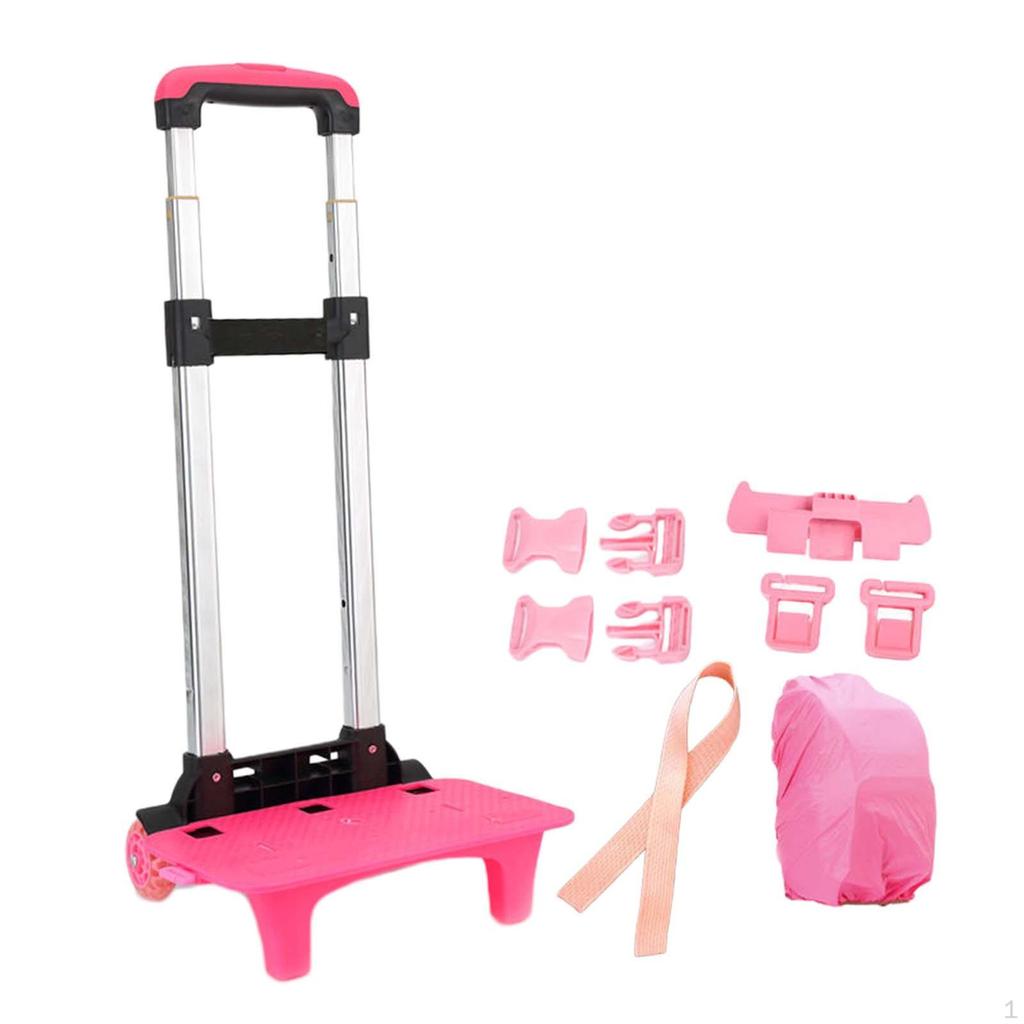Backpack Trolley Set Hand Cart Compact 2 Wheels with Rain Cover Truck Wheeled for