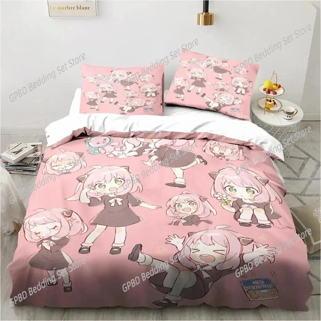 Comforter 3D Printing Spy Family Anya Anime Bedding Set 3D Printed Suitable For Bedroom Kids Home Textile
