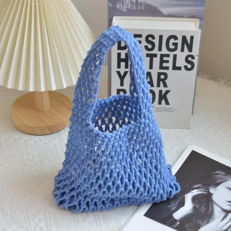 Borsa Piccola a Tracolla per Cellulare da Donna Colore Unito Intrecciata all'Uncinetto Leggera Borsa a Spalla Intrecciata Borse a Tracolla