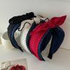 Korean-Style Sweet Polka Dot Bow Contrast Fabric Headband Ladies Makeup Sports Hair Accessory