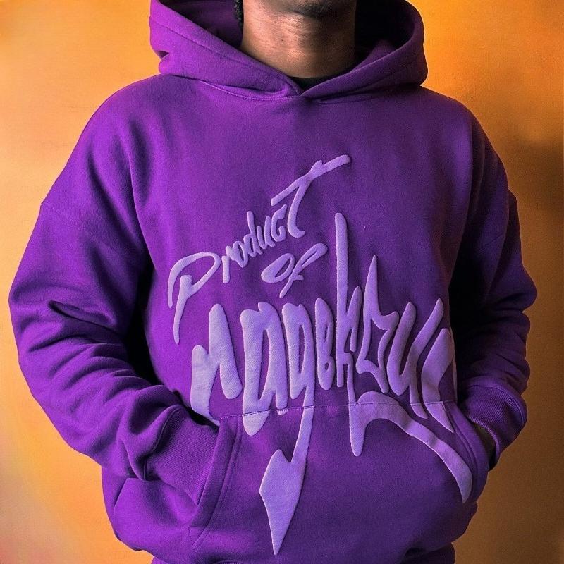 European and American Autumn and Winter Letter Foam Printed Retro Men's and Women's Hip-hop Loose Couple Hoodie