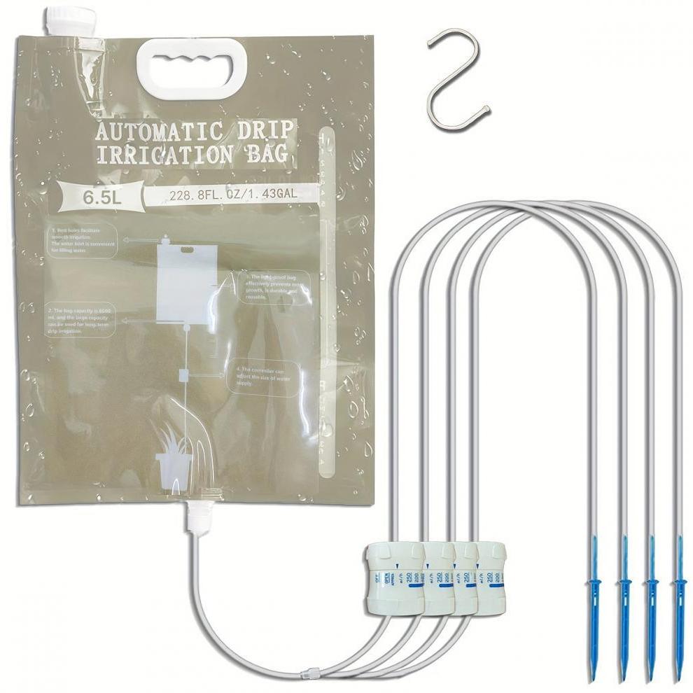 1pc 5.2L/6.5L Automatic Watering Device Plant Watering Bag Control Of Water Dripping Flow Water Bag Lazy Travel Dripper