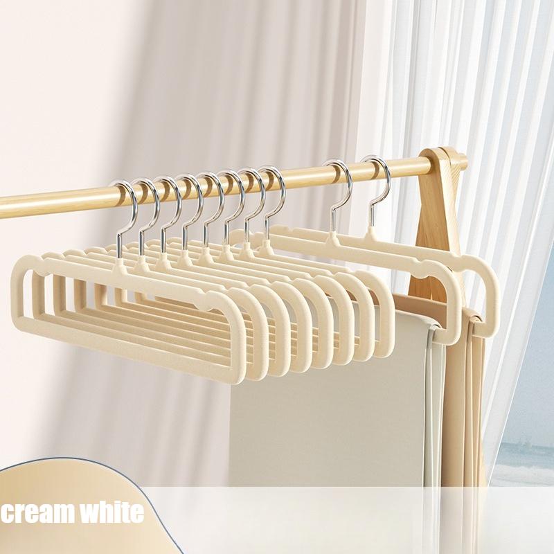 Flocking Non-Slip Pants Hanger, Ultra-Thin Space-Saving Clothes Hanger for Wardrobe Organization,No Trace Design with ABS