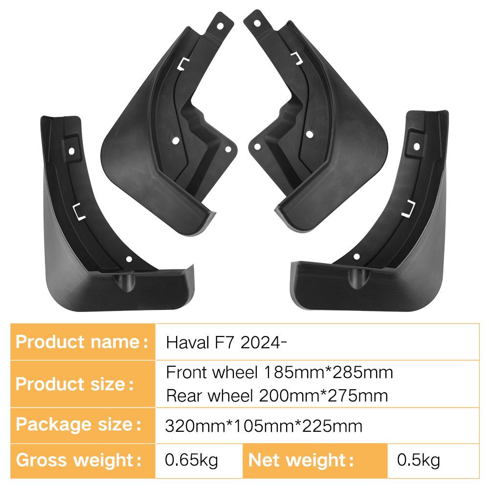 Compatible with Great Wall Haval F7 Car Tire Rubber Mudguards.