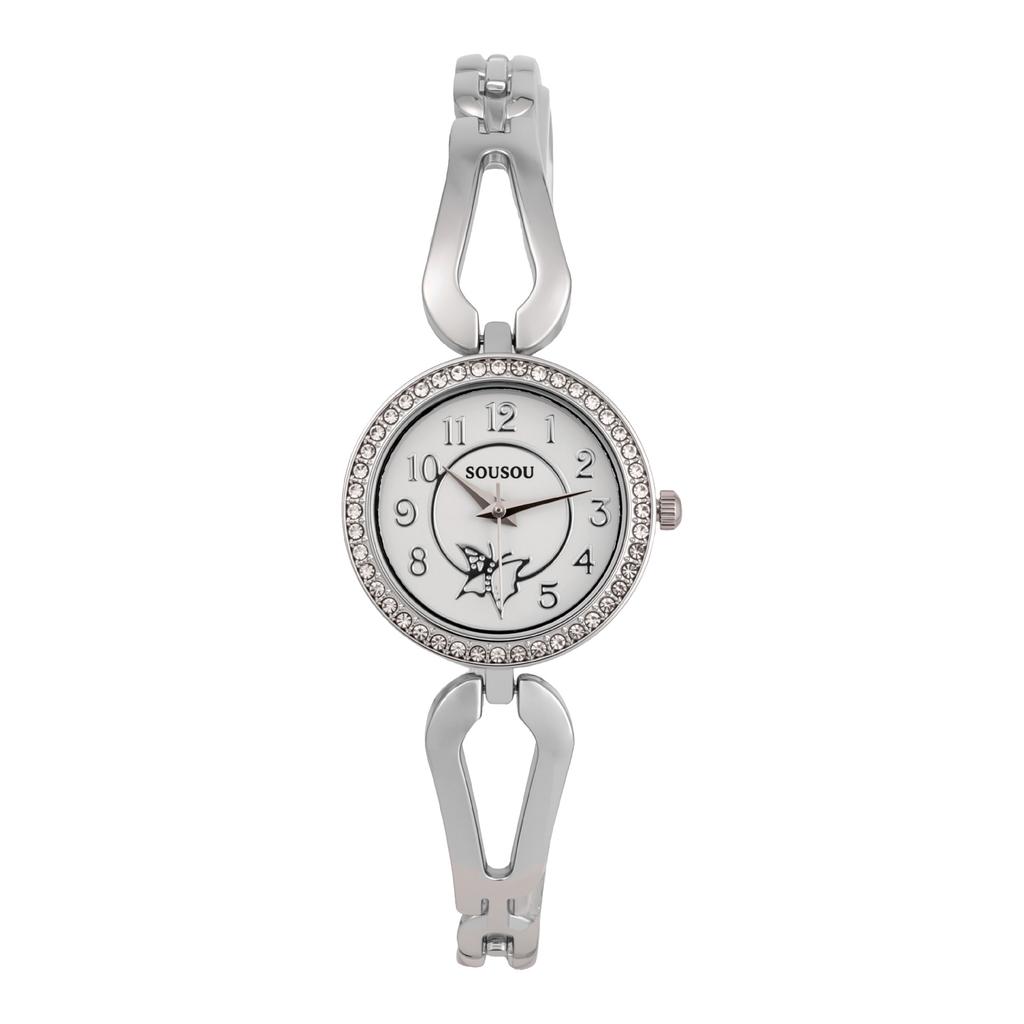 Women Watches Quartz Dial Bracelet Rhinestone Chain Ladies Clock