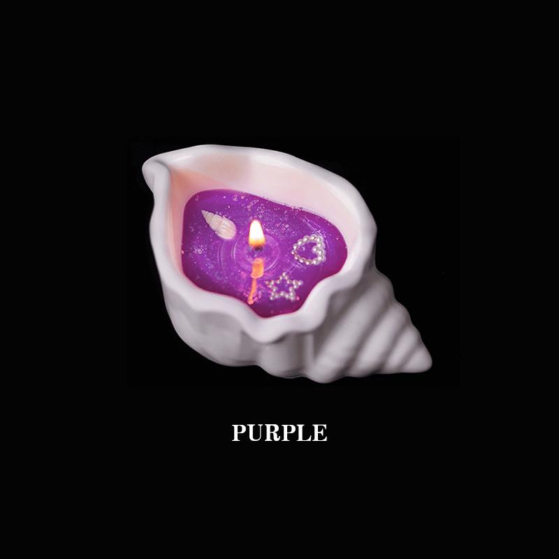 

Romantic Conch Scented Fragrance Candle Light Creative Gift Scented Candles Gift for Wedding Valentine s Day Christmas Birthday фиолетовый