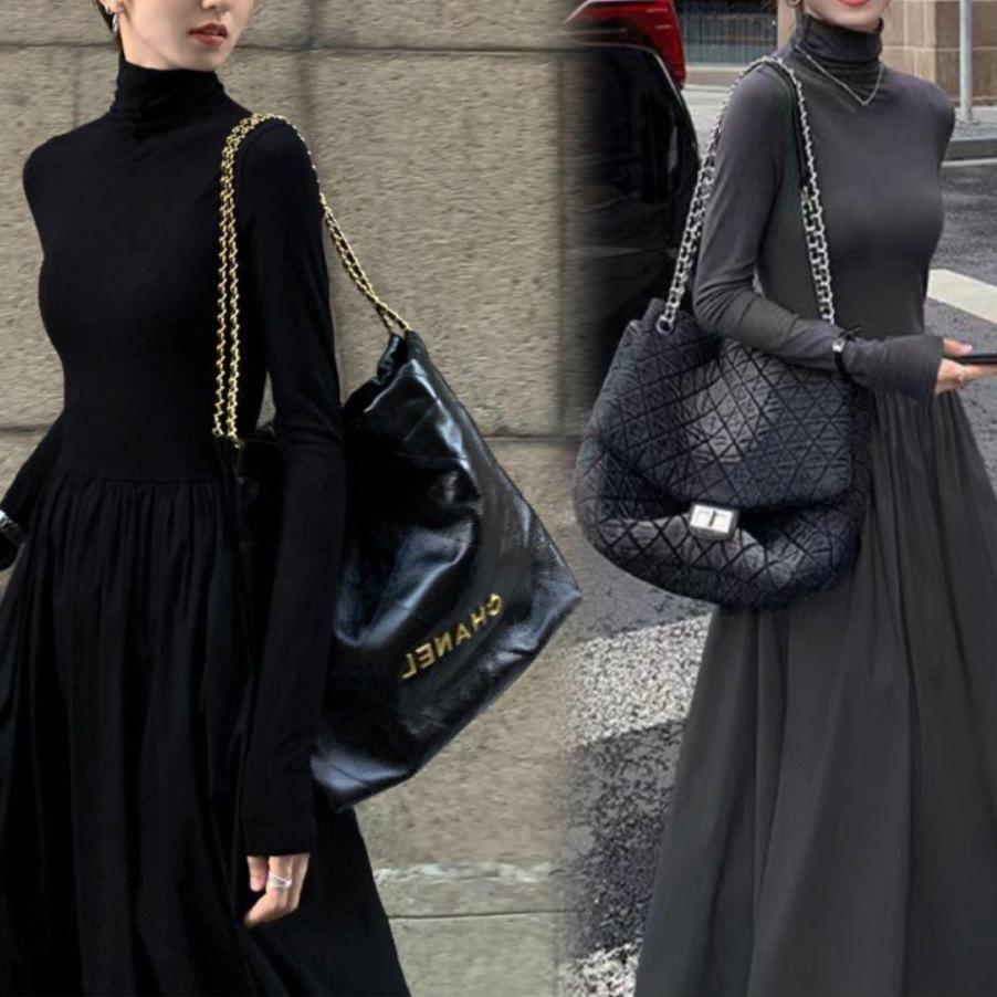 2023 Audrey Hepburn-Inspired Korean Style Slimming Over-the-Knee Spring Dress for Women