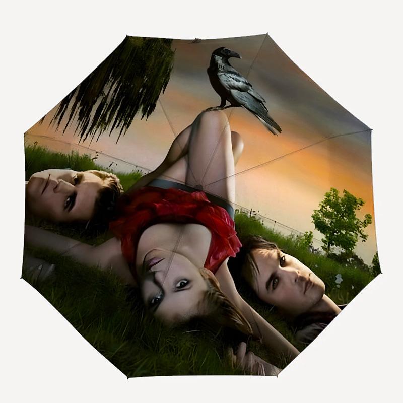 RavenLandscape Automatic Opening and Closing, 8 Rib Structure Portable Umbrella, Suitable for Men and Women In All Seasons Perfect Gift for