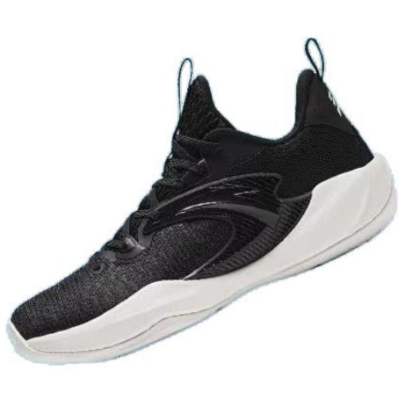 Anta Light Cavalry 9 Cushioning Slip Resistant Abrasion Resistant Low Top Basketball Shoes Men's Black White Sneakers 112421610-2