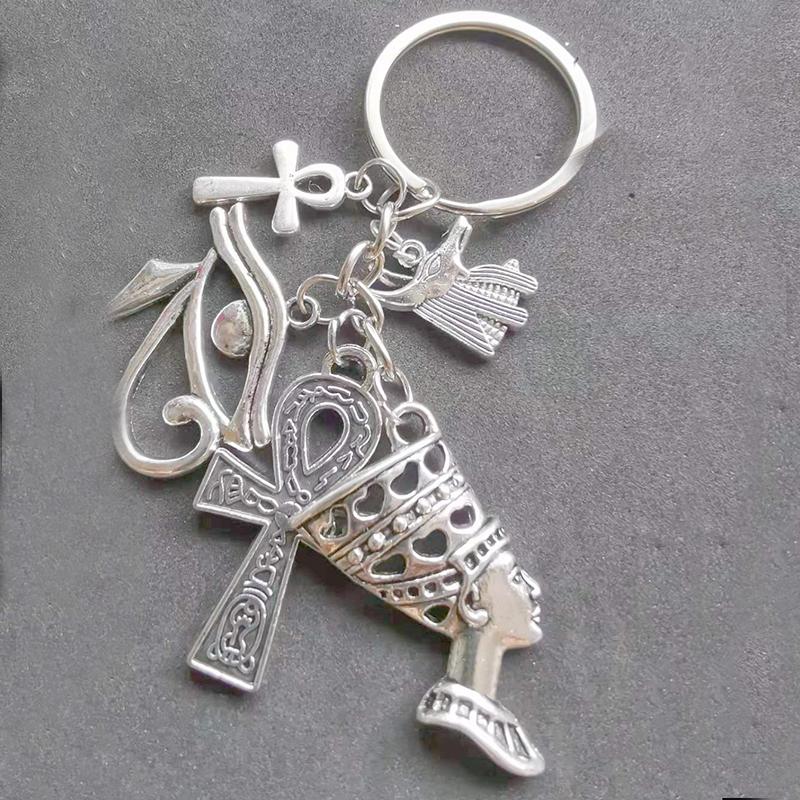 Egypt Egyptian Amulet Keychains Women Jewelry Accessories Ankh Charms Chain Wedding Souvenir Gift for Guest Kids Personalized
