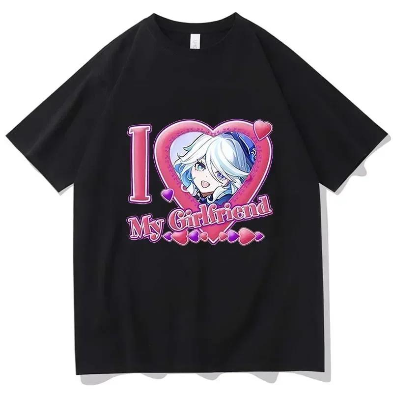 Summer Genshin Impact Furina Print Women T Shirt Harajuku 2025 New Short Sleeve T-shirt Female Fashion Casual Unisex Clothes Top