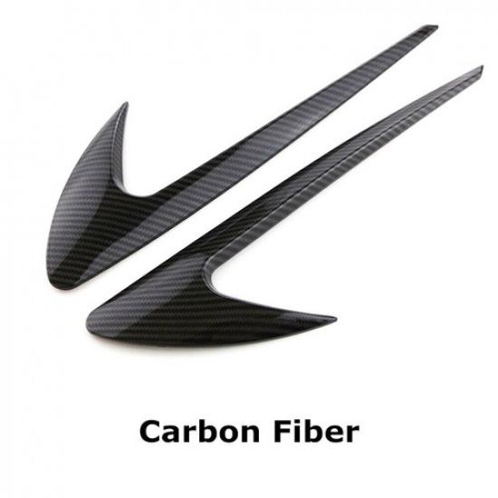 2x Black Carbon Fiber Vent Fender Trim Boomerang Sticker Emblem Fit For Benz AMG