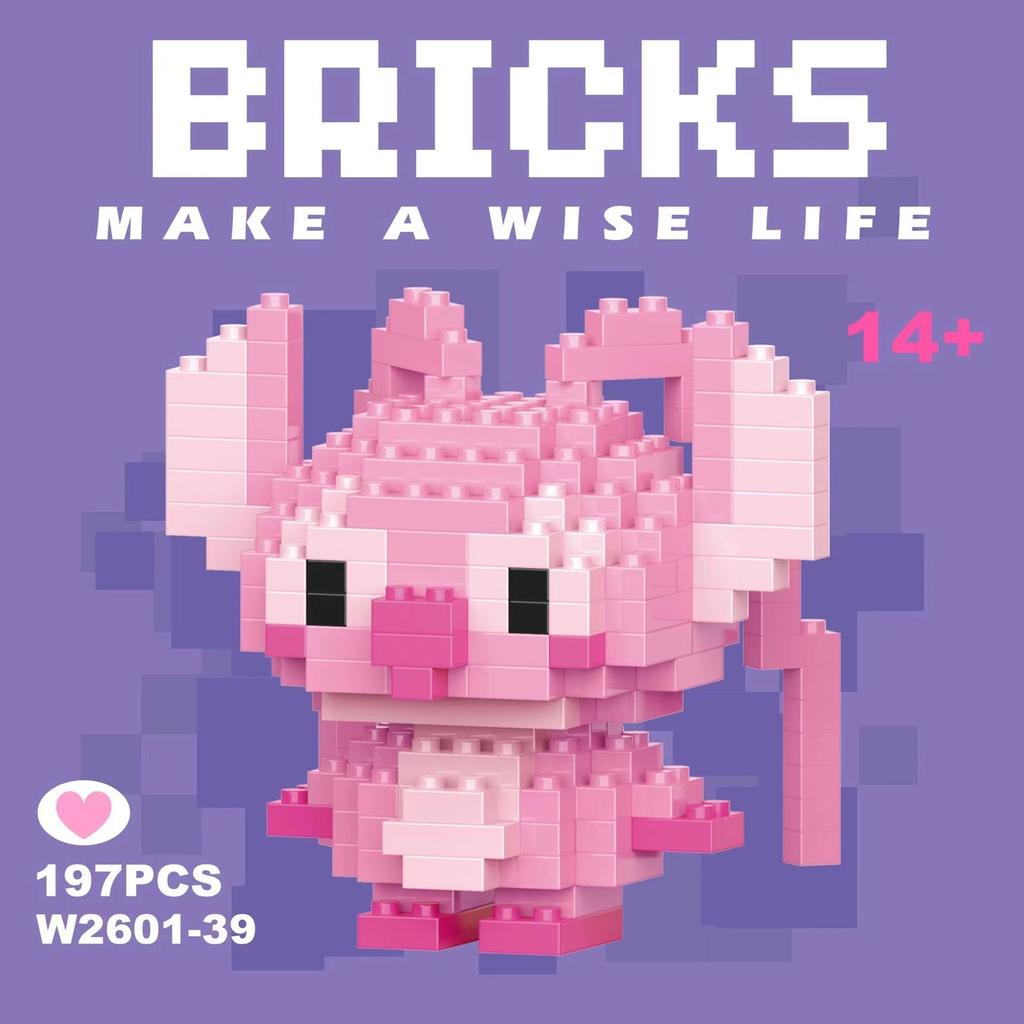 No Box  6Cm High Building Blocks Stitch Kawaii Mini Desktop Ornaments Youth Toys Room Decoration Anime Cartoon Halloween