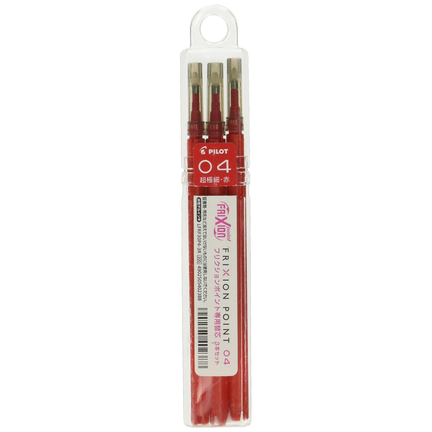 Frixion Ball Cap Type Refill LFR (Frixion Point) 0.4mm 3-Pack [Red]