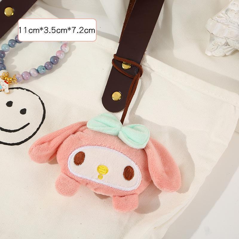 Korean Cute Bear Head Doll Keyring & Name Tag Pendant for Kids' Backpacks