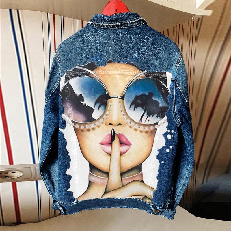 Urban girl European, American autumn and winter cross-border foreign trade casual denim jacket women's new spring and summer jacket 1493