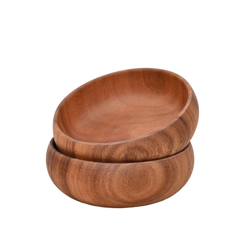 NEW Handmade Solid Wood Bowl Wooden Dining Tableware For Fruit Salad Dessert Rice Mixing Use 4