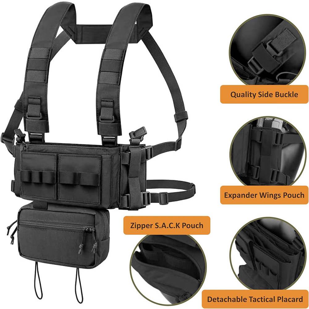 Chest Rig Multifunctional CS Field Molle Dangler Pouch Camouflage Training Vest Outdoor Camping Match Pack Hunting Entertainment