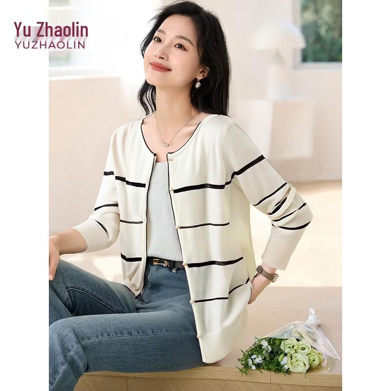 YUZHAOLIN Women s Striped Knit Cardigan M