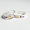 925 Sterling Silver Rings for Women Men Couple Minimalist Handmade Simple Letters Ring Party Jewelry Gift Prevent Allergy